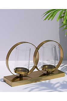 Gold Dual Rings Candle Holder