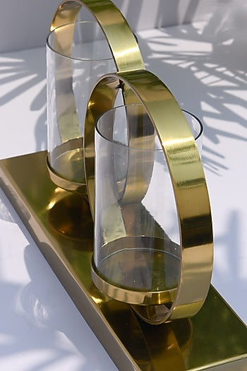 Gold Dual Rings Candle Holder