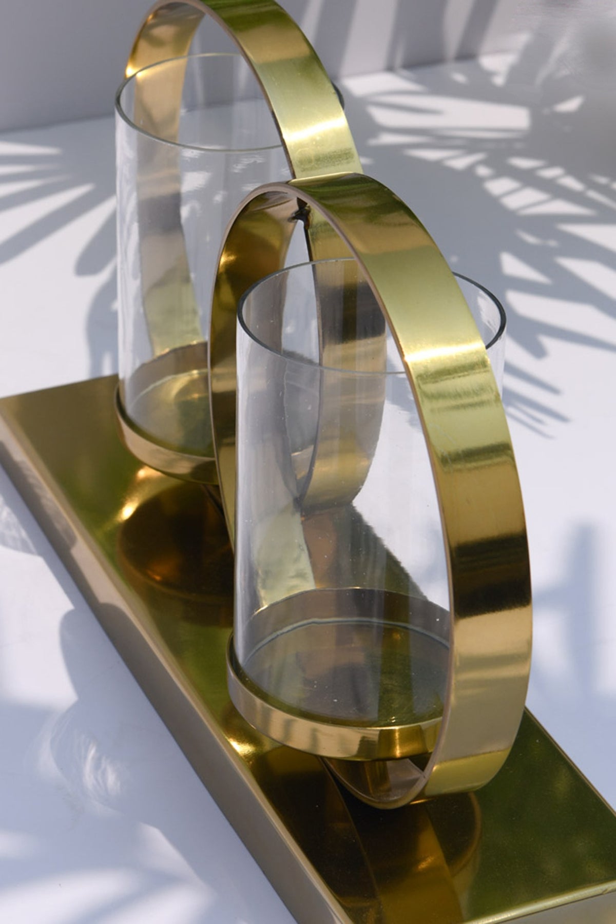 Gold Dual Rings Candle Holder