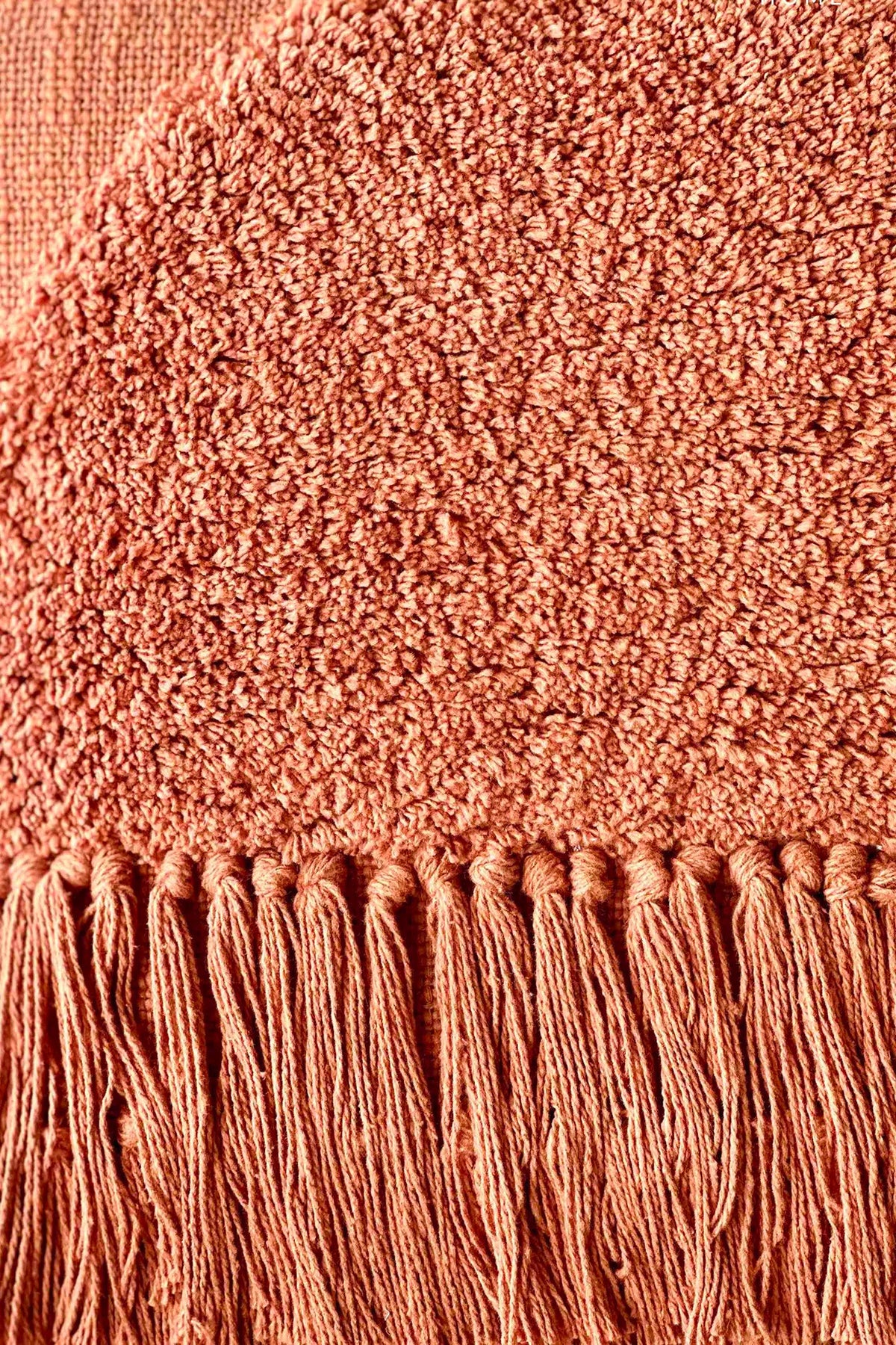 Burnt Orange Cottage Fringe Throw Cushion Cover