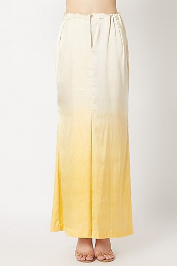 Golden Fringed & Embroidered Saree Set