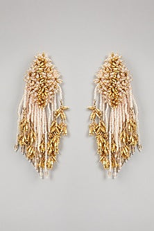 Gold Finish Beads Earrings