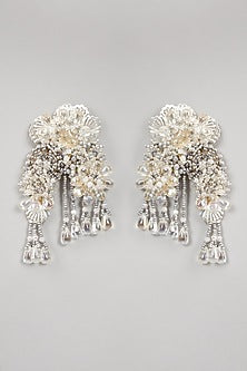 Silver Finish Crystals Earrings