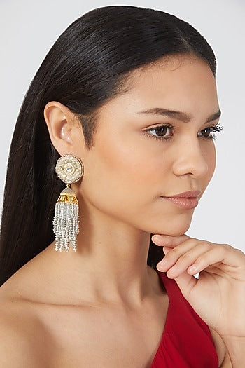 Gold Finish Jhumka Earrings