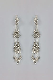 Gold Finish Shell Pearl & Beaded Dangler Earrings
