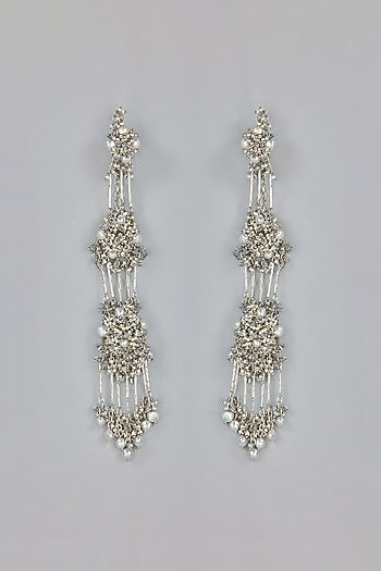 Gold Finish Shell Pearl & Beaded Dangler Earrings