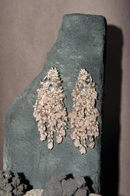 Gold Finish Pearl Dangler Earrings