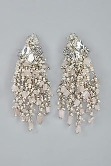 Gold Finish Pearl Dangler Earrings