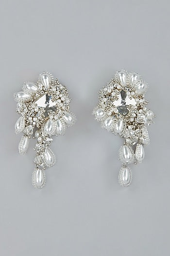 Gold Finish Pearl Stud Earrings