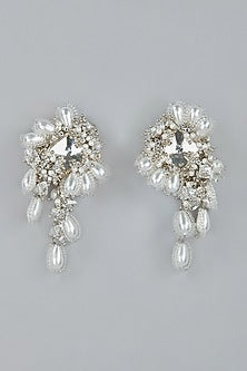 Gold Finish Pearl Stud Earrings