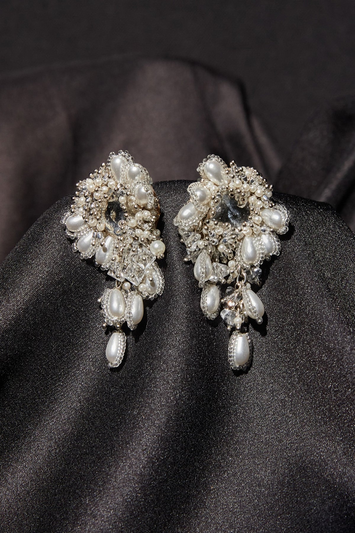 Gold Finish Pearl Stud Earrings