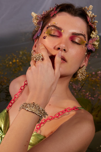 Gold Finish Shell Pearl Bracelet