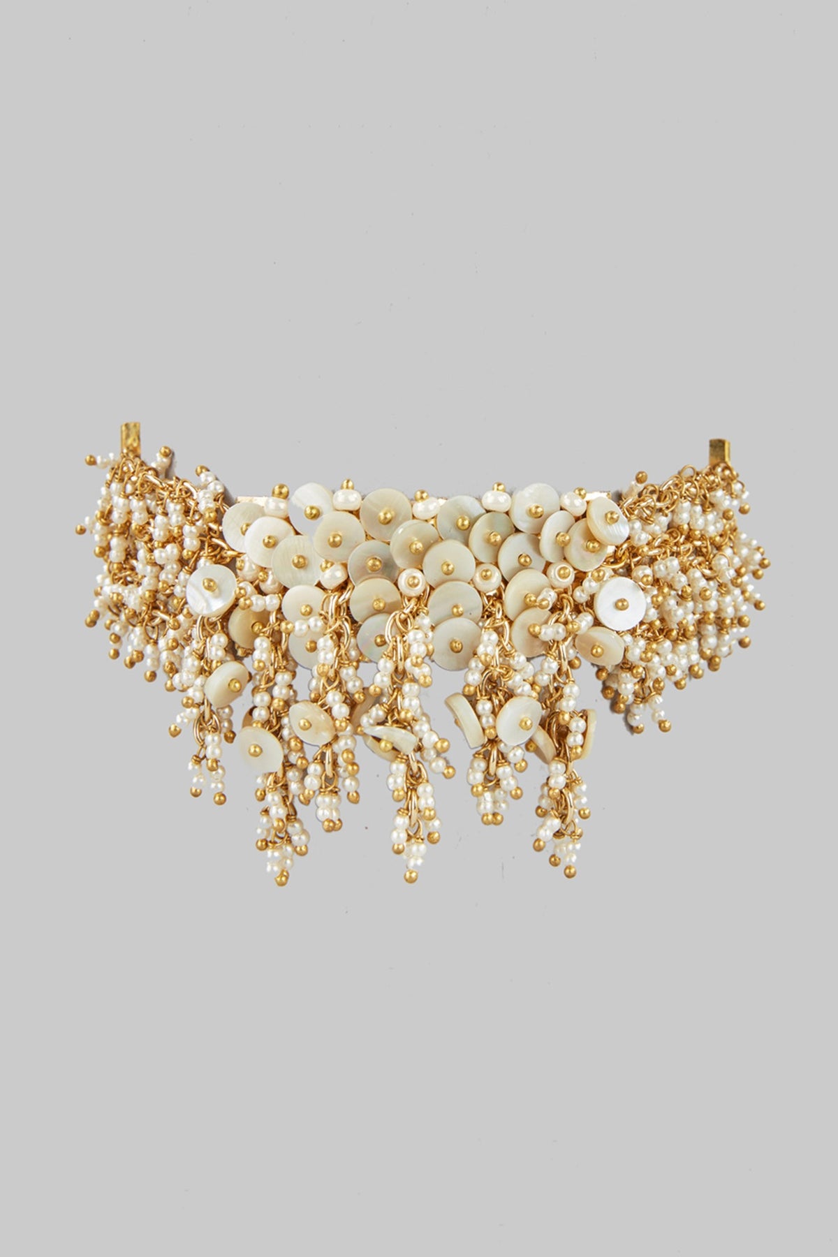 Gold Finish Shell Pearl Bracelet