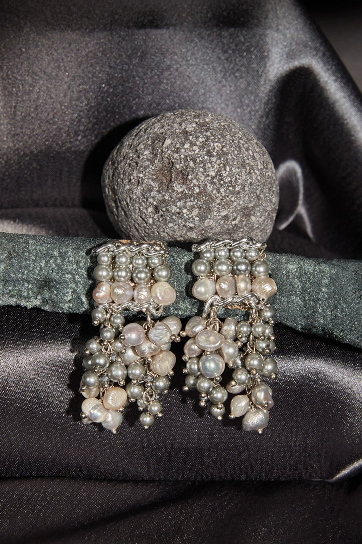 Gold Finish Pearl Stud Earrings