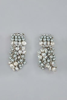 Gold Finish Pearl Stud Earrings