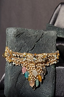 Gold Finish Multi-Colored Stone Bracelet