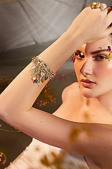 Gold Finish Multi-Colored Stone Bracelet