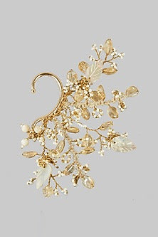 Gold Finish Pearl Ear Cuff