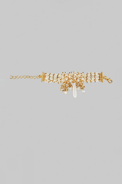 Gold Finish Pearl Bracelet