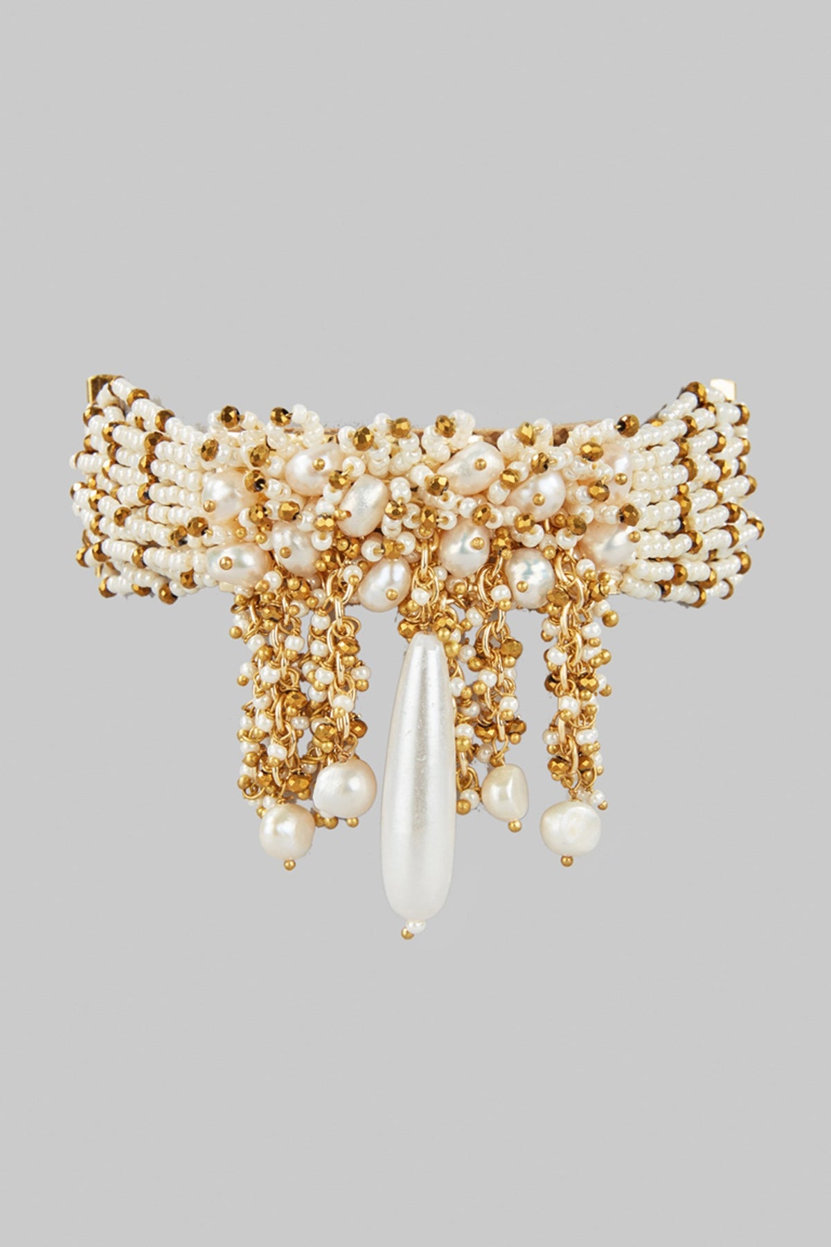 Gold Finish Pearl Bracelet