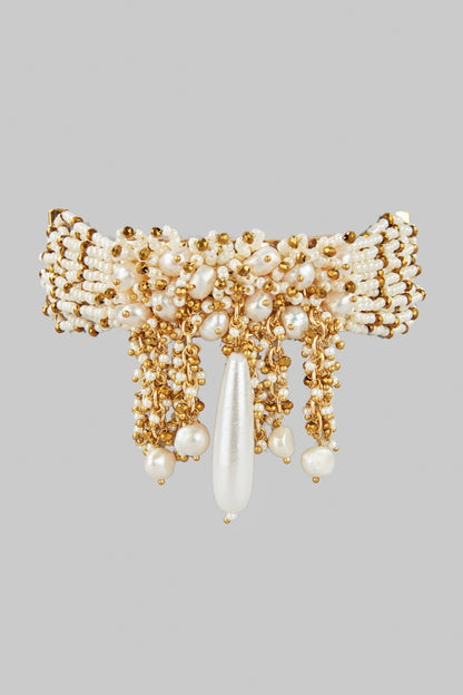Gold Finish Pearl Bracelet