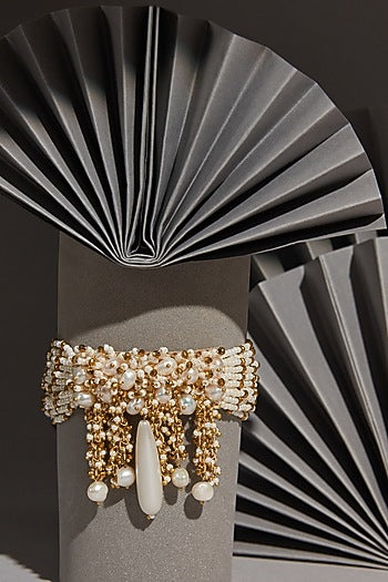 Gold Finish Pearl Bracelet