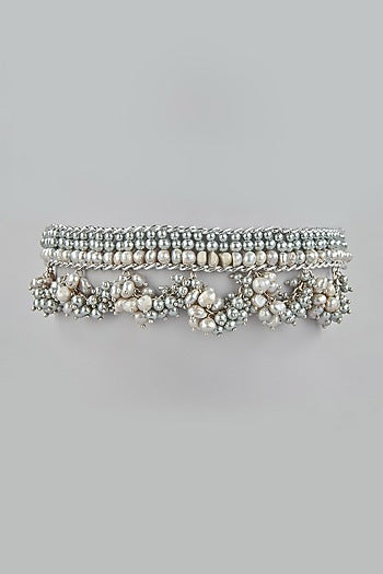 Gold Finish Pearl Choker Necklace