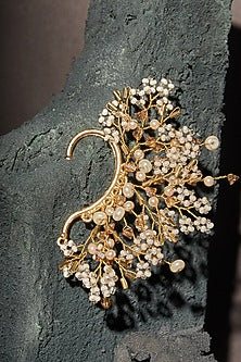 Gold Finish Pearl Earcuff