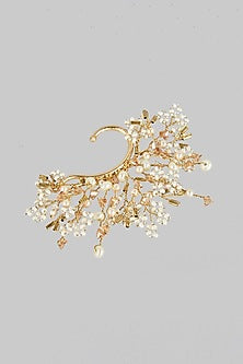 Gold Finish Pearl Earcuff