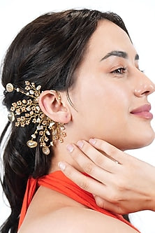 Gold Finish Agate Stone Ear Cuff