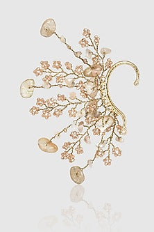 Gold Finish Agate Stone Ear Cuff