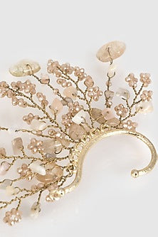 Gold Finish Agate Stone Ear Cuff