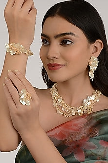 White Beaded Necklace Set