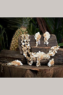 White Beaded Necklace Set