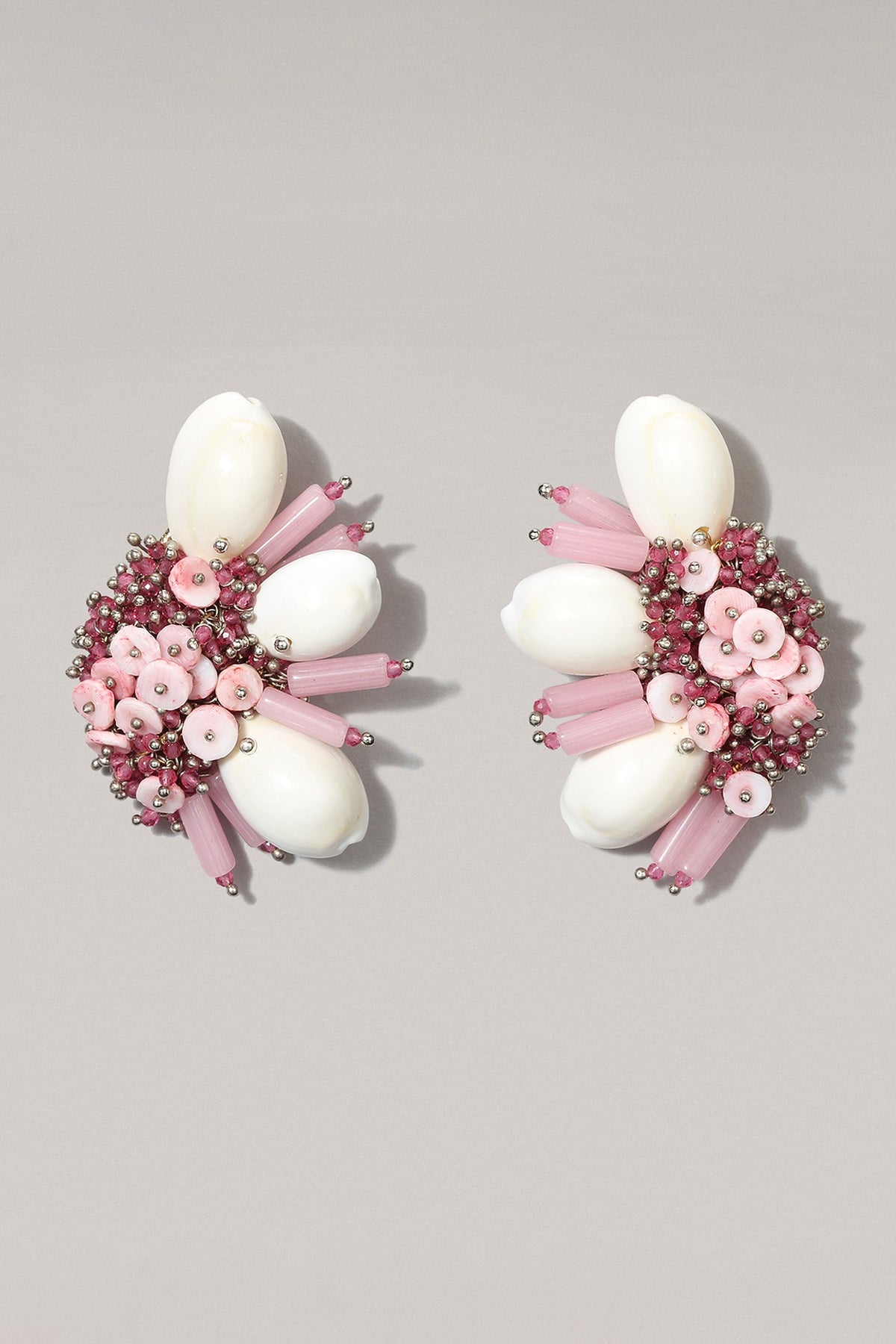 Pink Shell Stud Earrings
