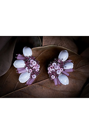 Pink Shell Stud Earrings