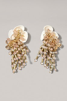 Pink Beaded Stud Earrings
