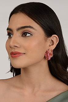 Pink Shell Stud Earrings