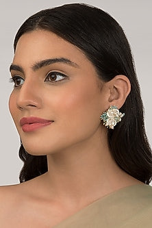 Turquoise Shell Stud Earrings