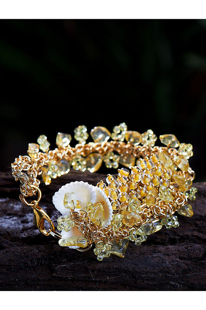 Gold Finish Shell Bracelet