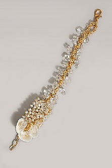 Gold Finish Cluster Beaded Bracelet