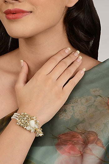 Gold Finish Pearl Bracelet