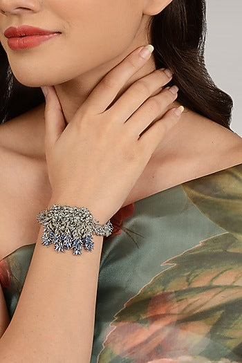 Gold Finish Crystal Beaded Bracelet