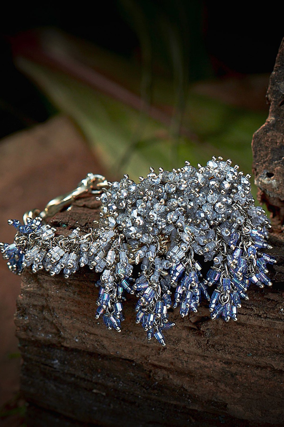 Gold Finish Crystal Beaded Bracelet