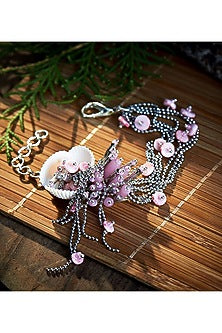 Gold Finish Pink Stone Bracelet