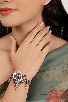 Gold Finish Purple Shell Handcrafted Bracelet