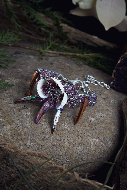 Gold Finish Purple Shell Handcrafted Bracelet