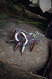 Gold Finish Purple Shell Handcrafted Bracelet