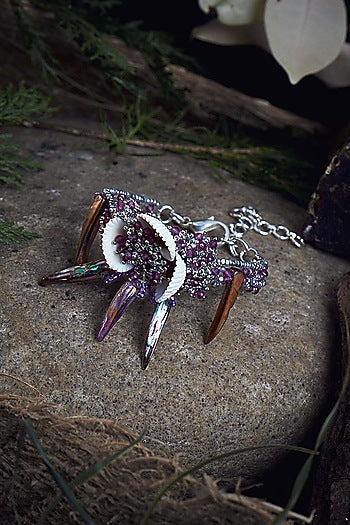 Gold Finish Purple Shell Handcrafted Bracelet