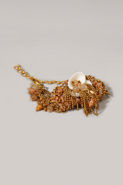 Gold Finish Shell & Beaded Bracelet